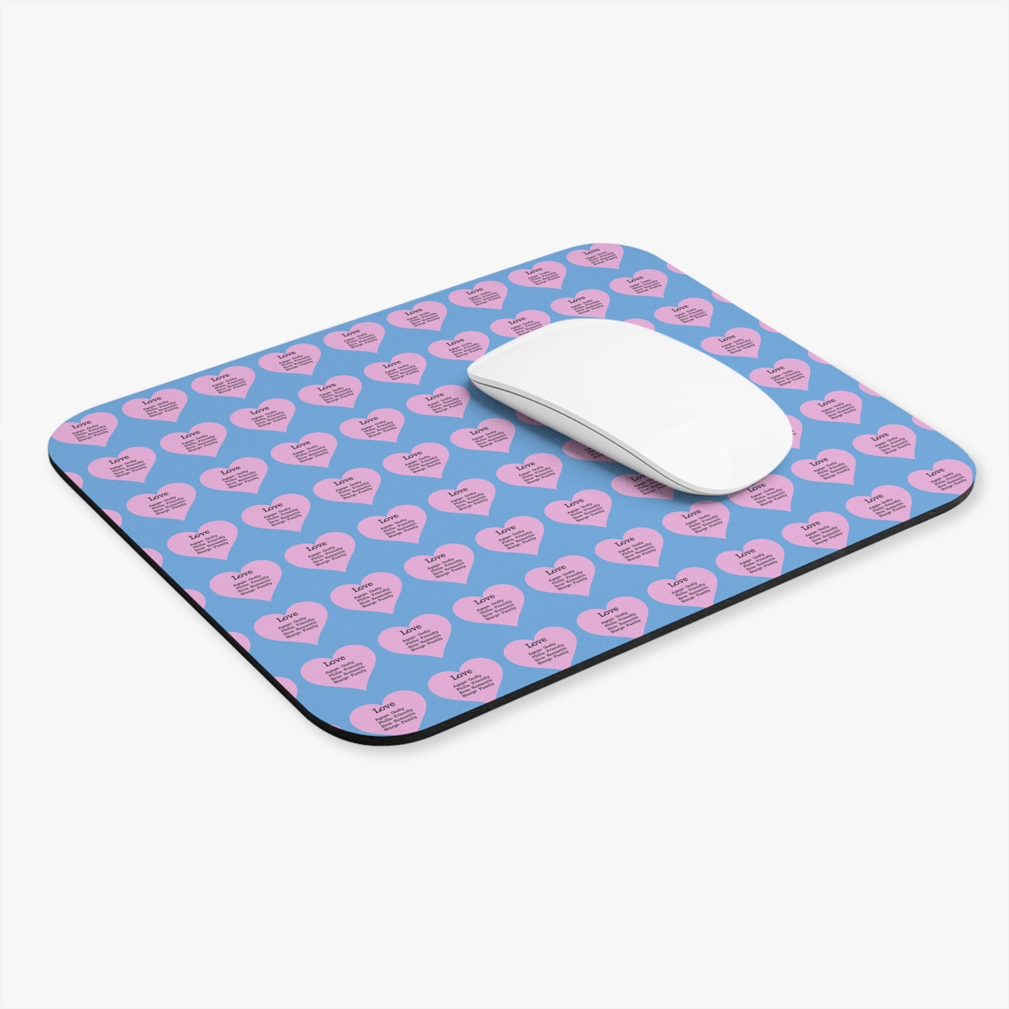 The Four Loves Mouse Pad Pattern Look (Light blue)