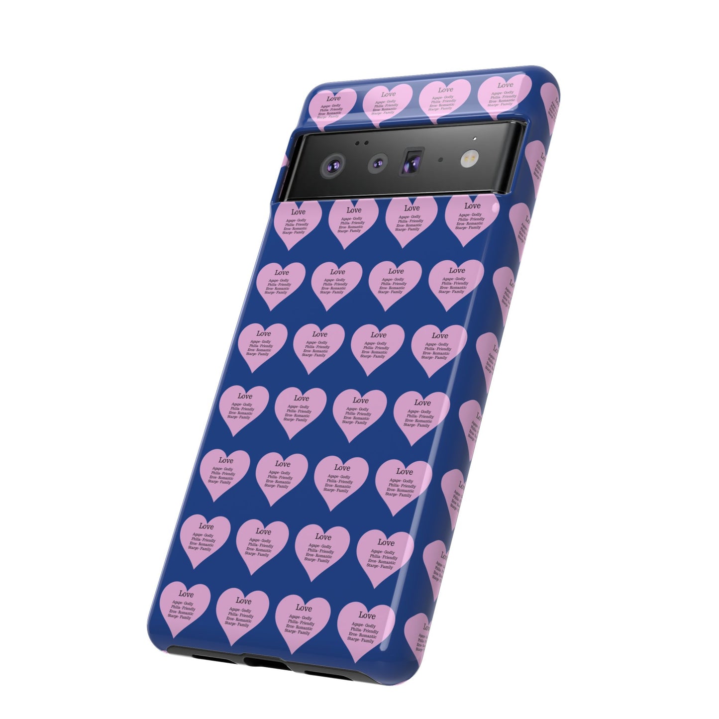 Hearts-A-Flutter Phone Case (iPhone, Google Pixel)(Dark blue)