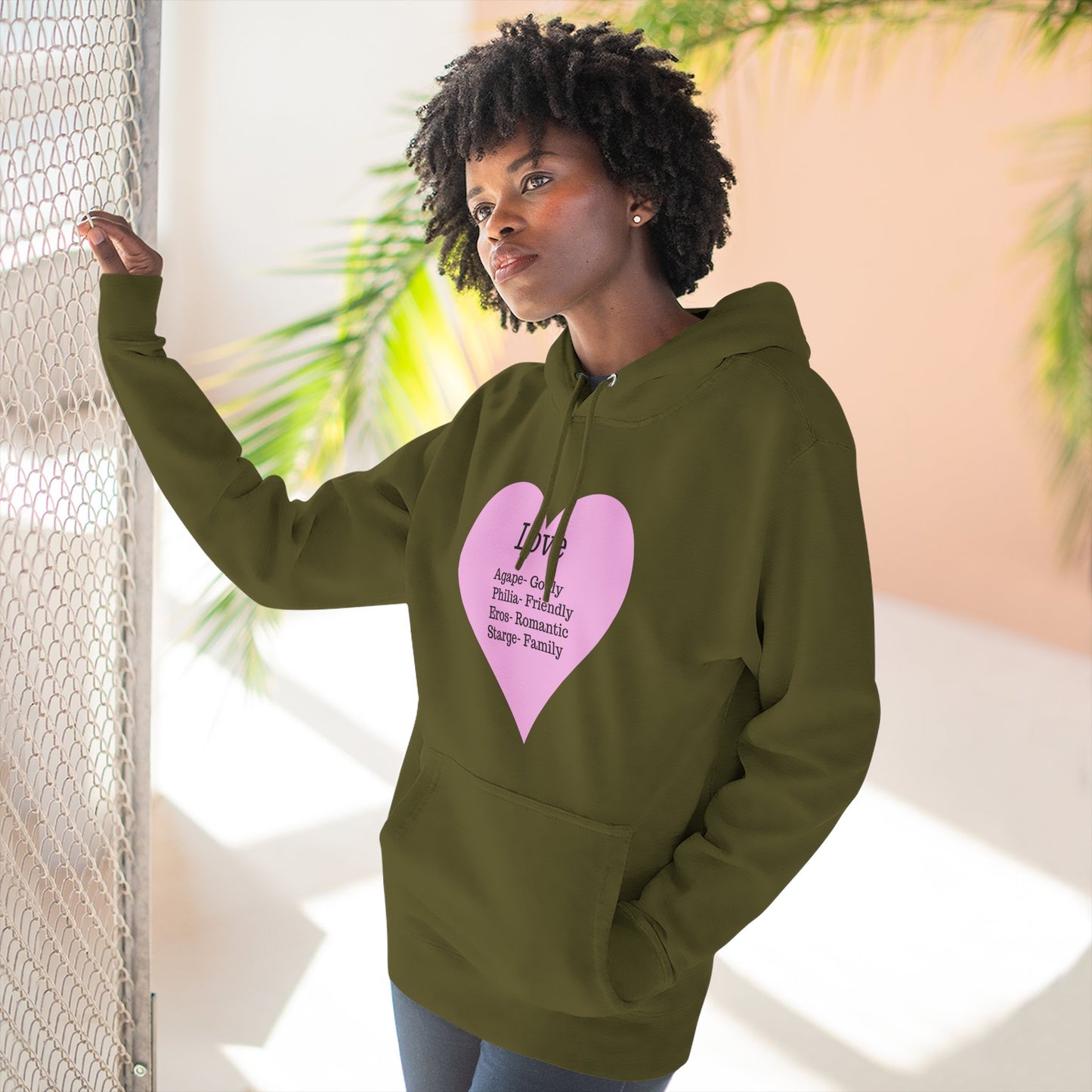 Cozy Heartfelt Love Fleece Hoodie | Soft Three-Panel Everyday Comfort