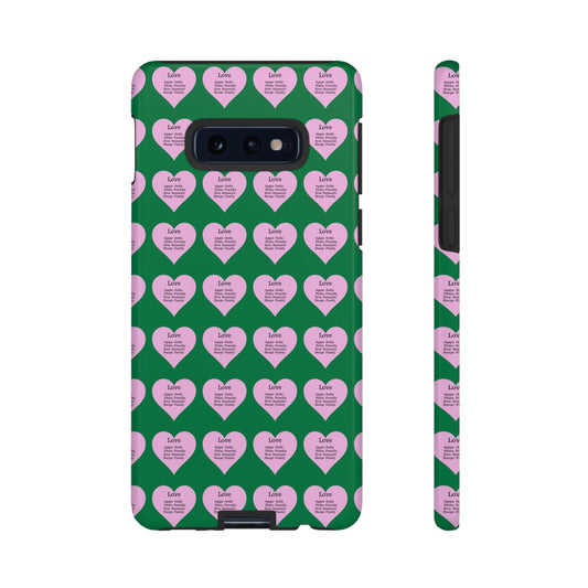 Hearts-A-Flutter Phone Case (Samsung)(Dark green)