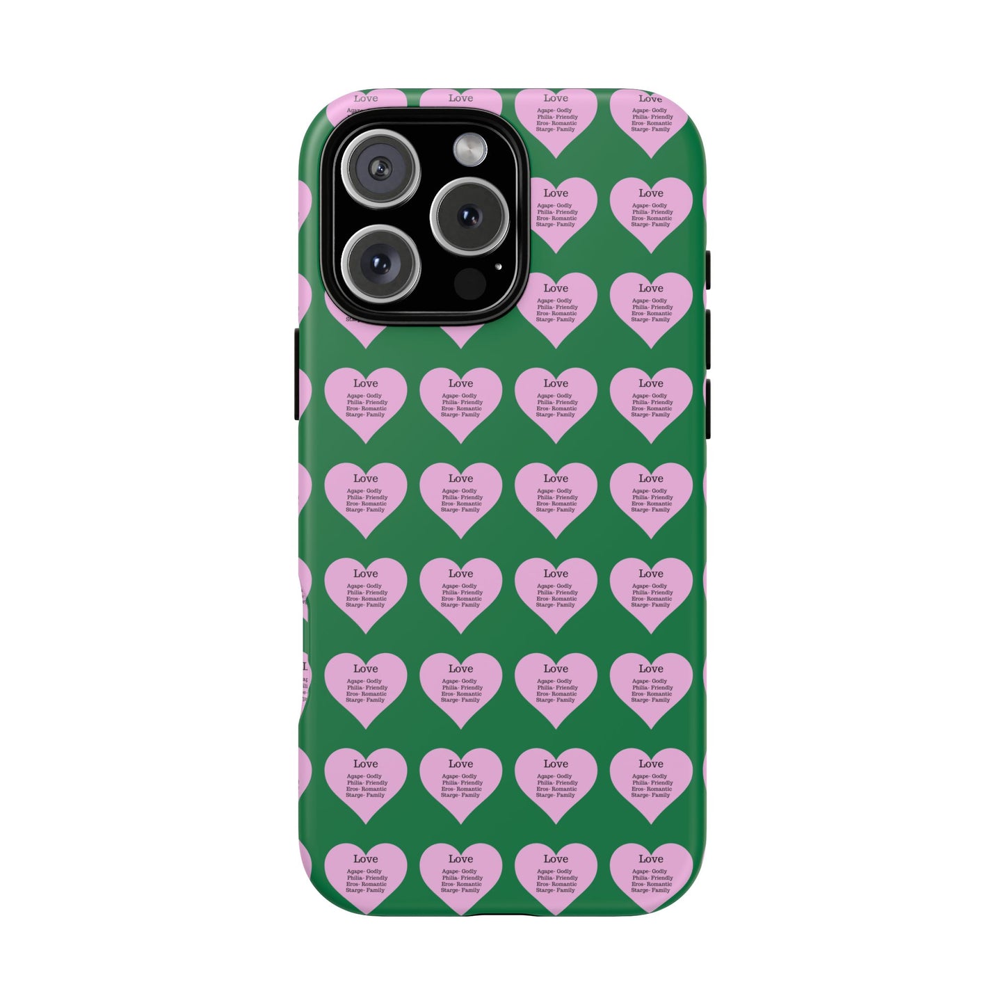 Hearts-A-Flutter Phone Case (iPhone, Google Pixel)(Dark green)
