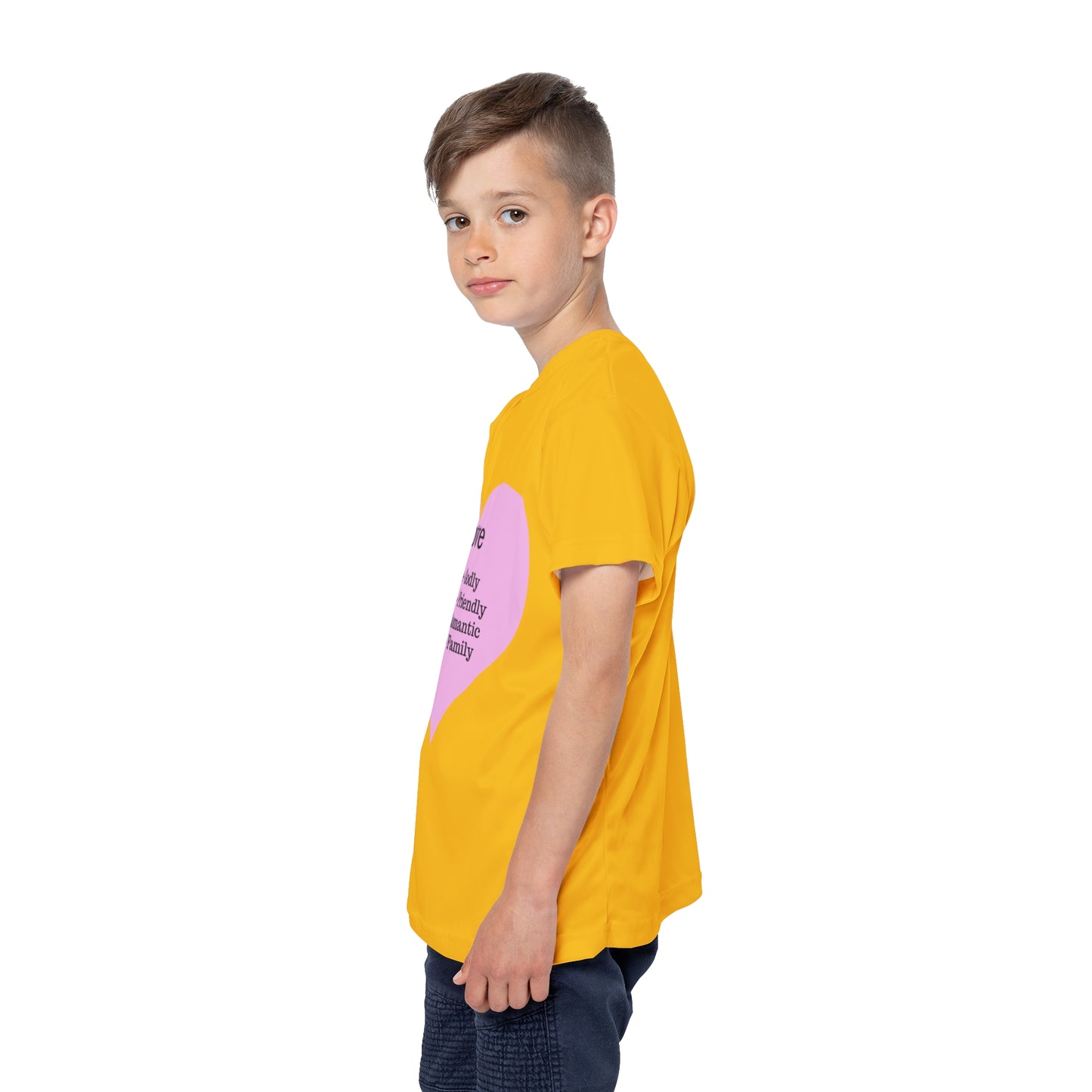 Types of Love Heart Kids Performance Jersey (Yellow)