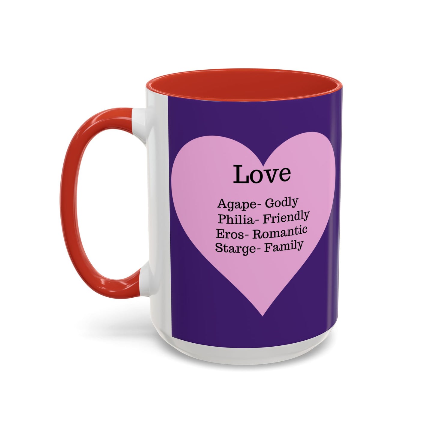 Charming Heart Accent Coffee Mug (Purple)