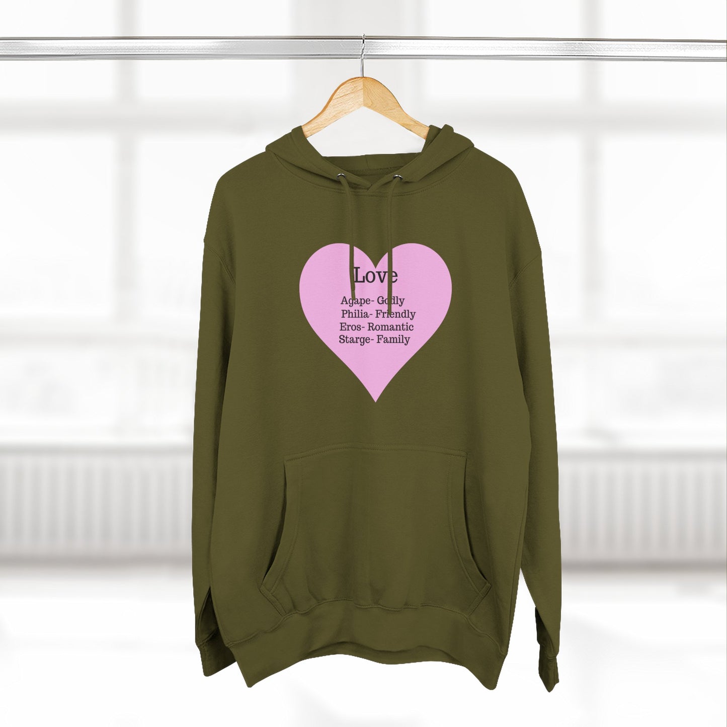 Cozy Heartfelt Love Fleece Hoodie | Soft Three-Panel Everyday Comfort