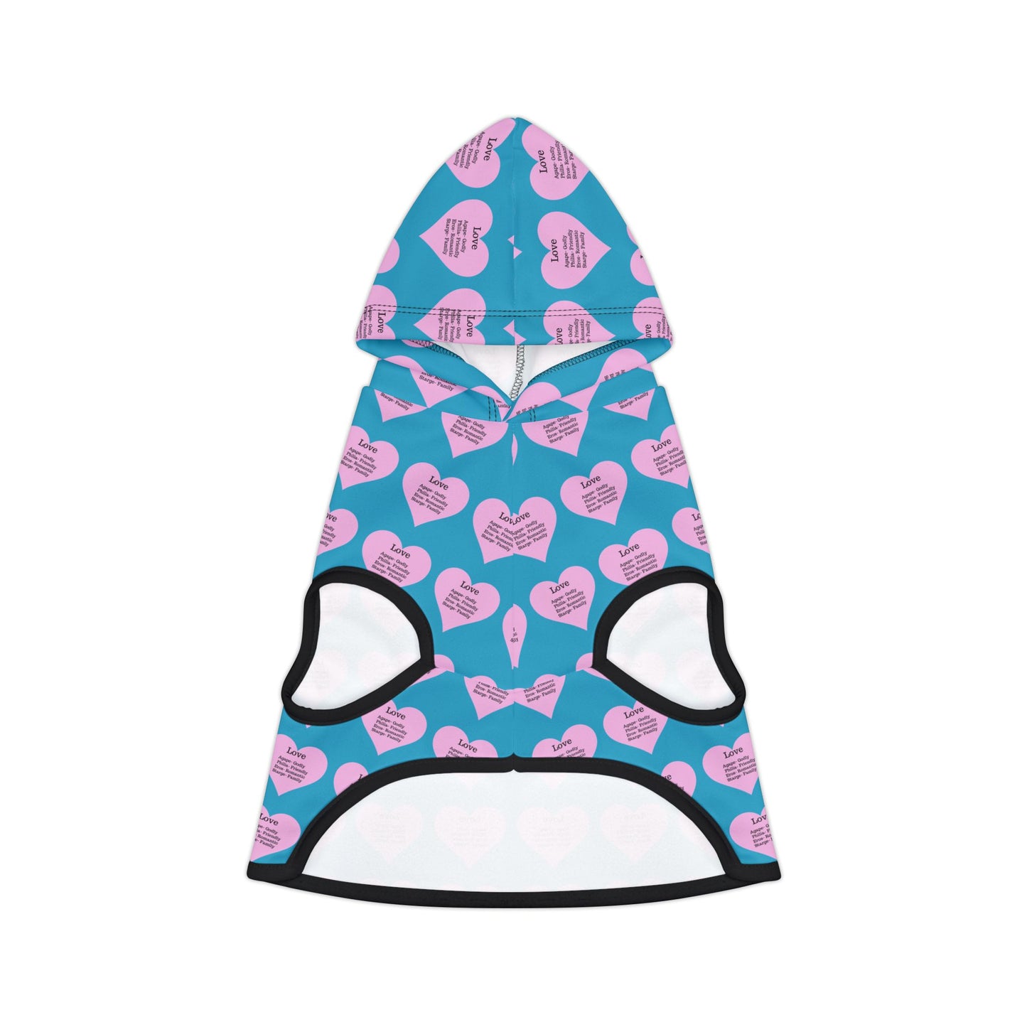 Charming Heart Pet Hoodie Pattern (Turquoise)