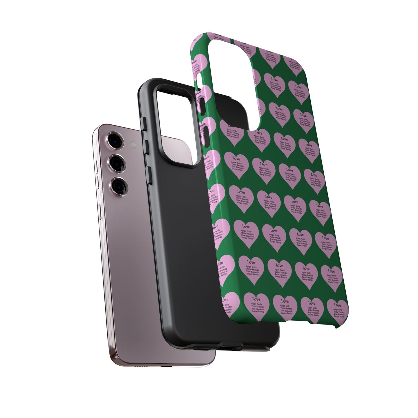 Hearts-A-Flutter Phone Case (Samsung)(Dark green)