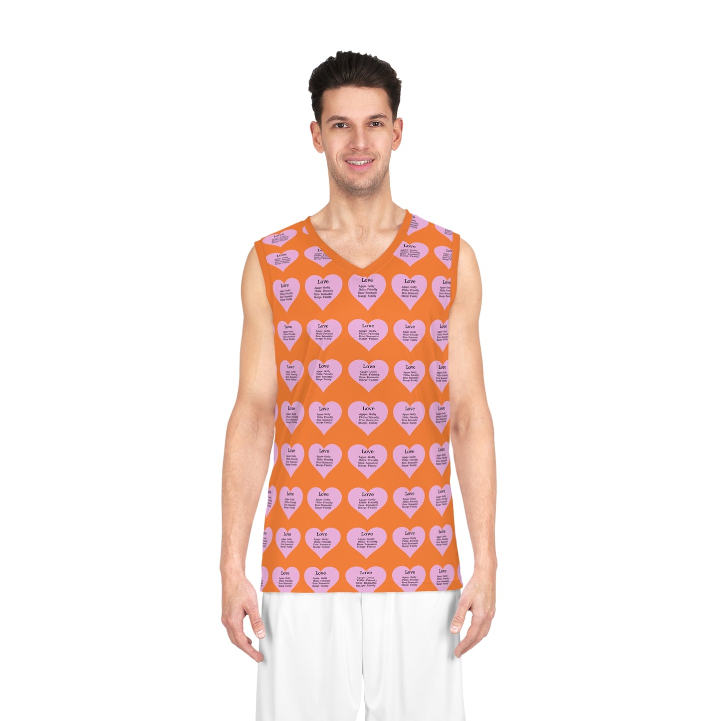 Love Heart All-Over-Print Basketball Jersey (Crusta)