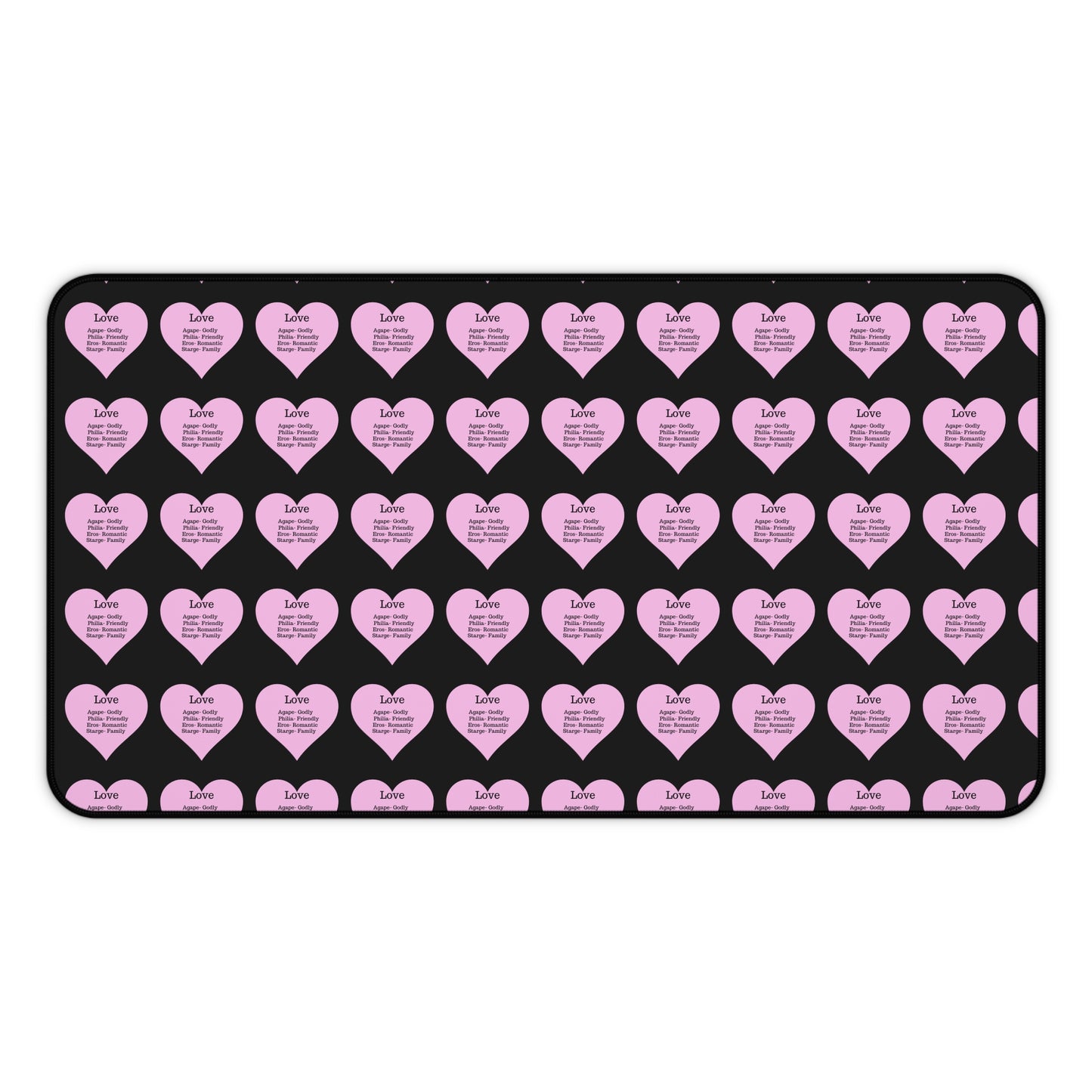 Love Hearts Desk Mat (Black)