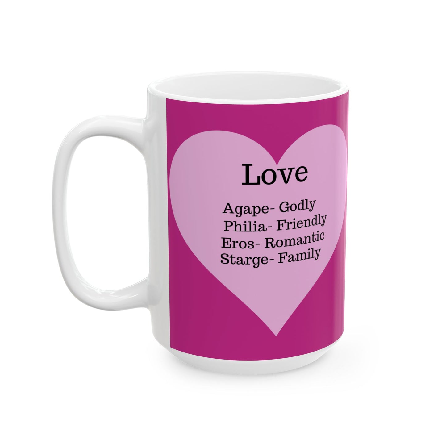 Charming Heart Ceramic Coffee Mug (Pink)