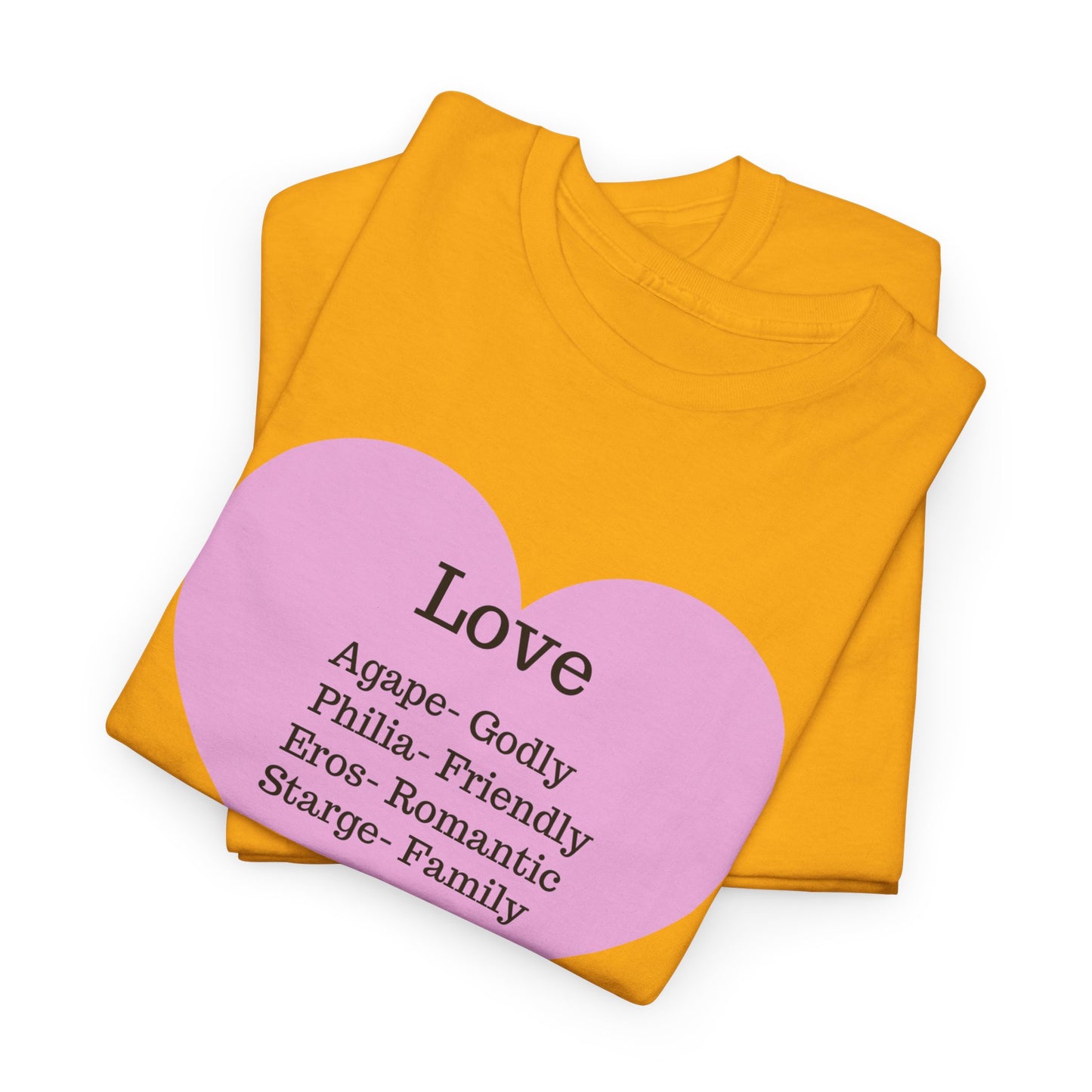 Unisex Love Heart Heavy Cotton T-Shirt - Comfortable Classic Fit Apparel