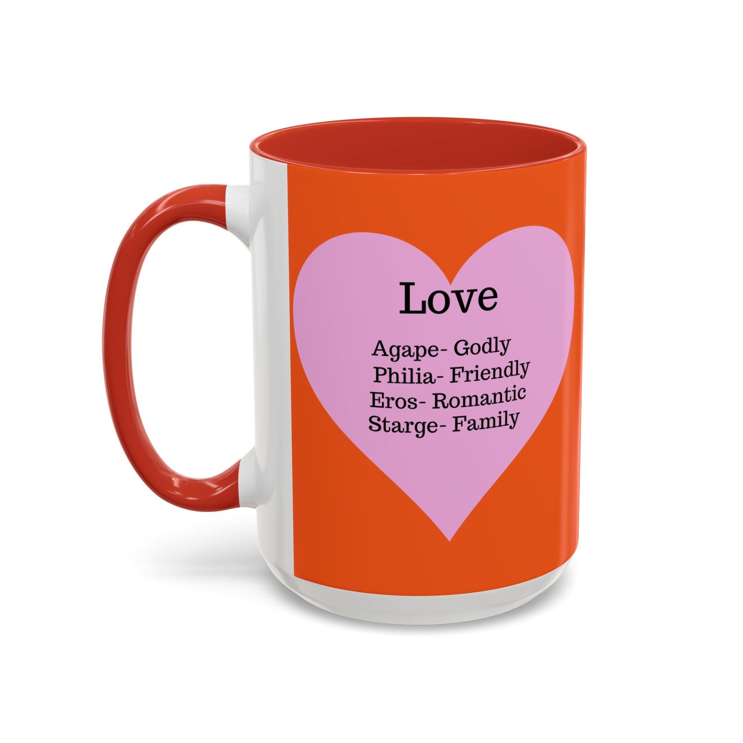 Charming Heart Accent Coffee Mug (Orange)