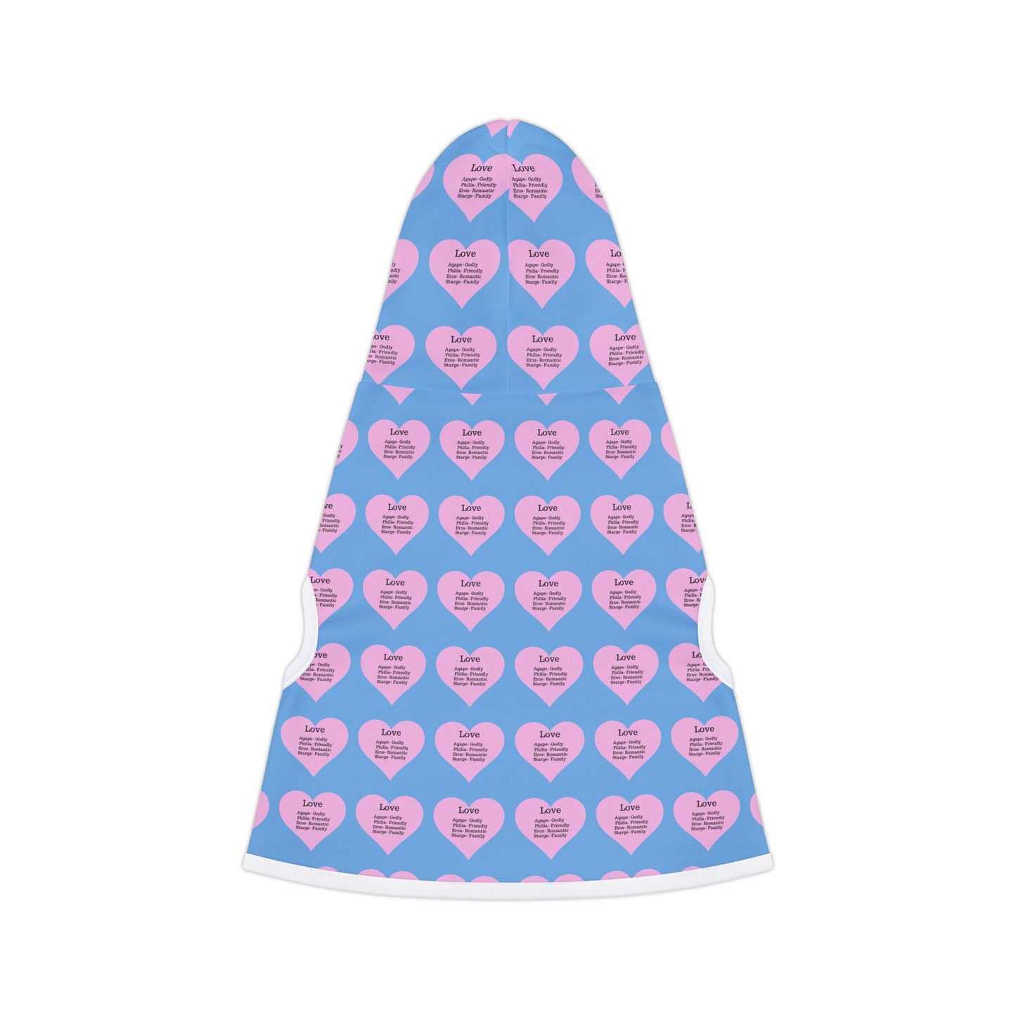 Charming Heart Pet Hoodie Pattern (Light blue)
