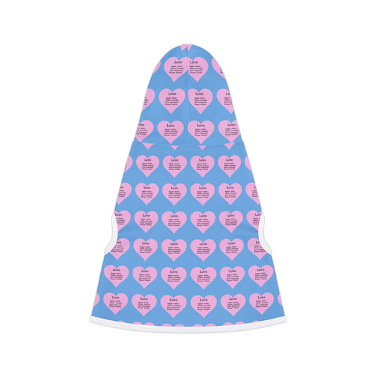 Charming Heart Pet Hoodie Pattern (Light blue)