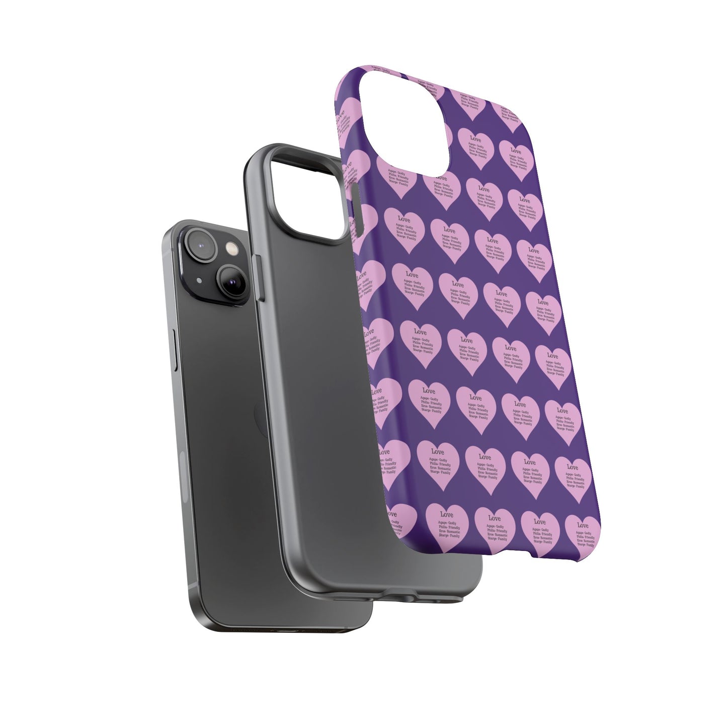 Hearts-A-Flutter Phone Case (iPhone, Google Pixel)(Purple)