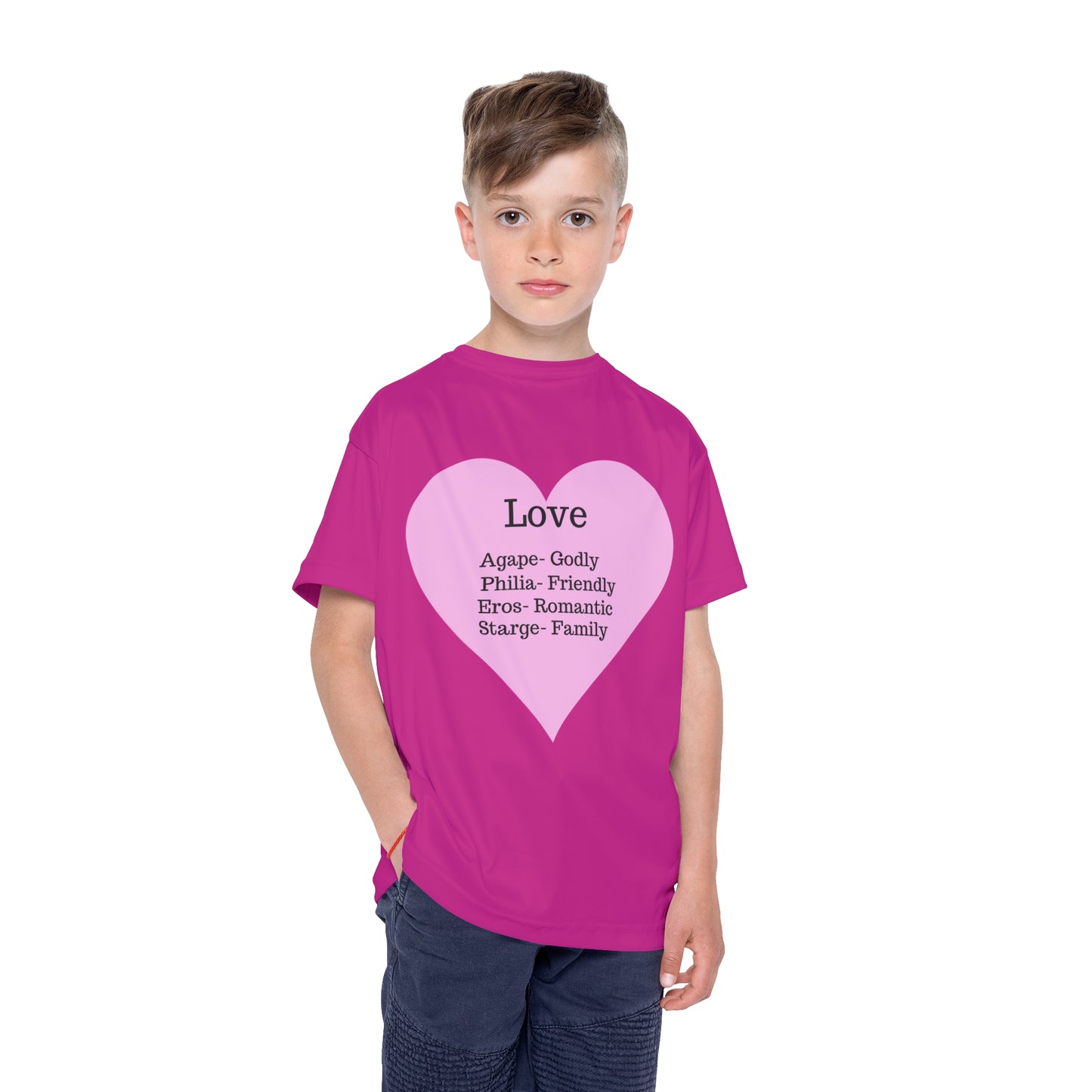 Types of Love Heart Kids Performance Jersey (Pink)