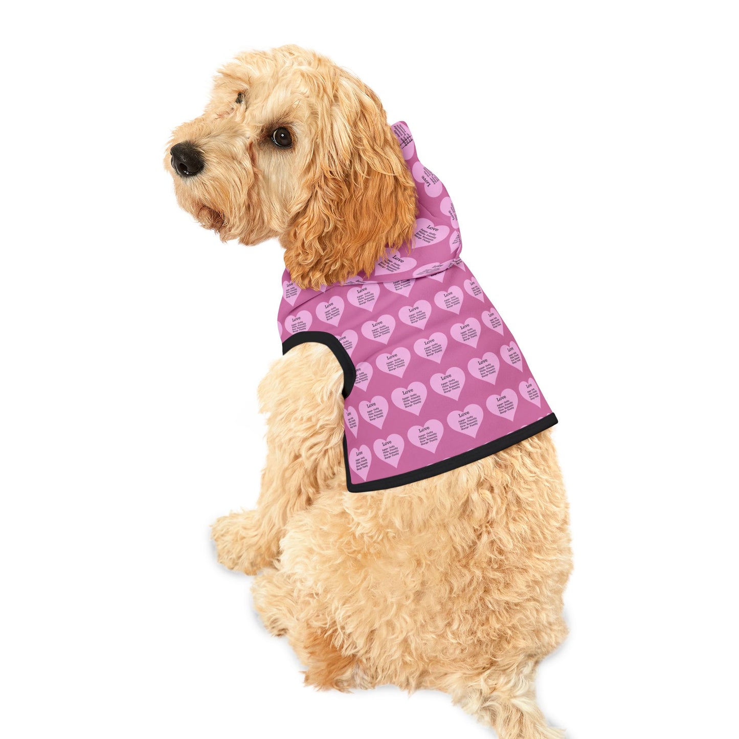 Charming Heart Pet Hoodie Pattern (Light pink)