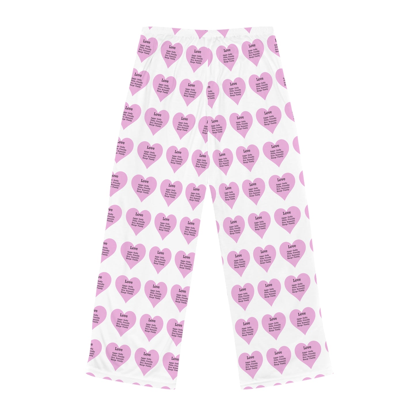Cozy Heart Print Women's Pajama Pants (White)