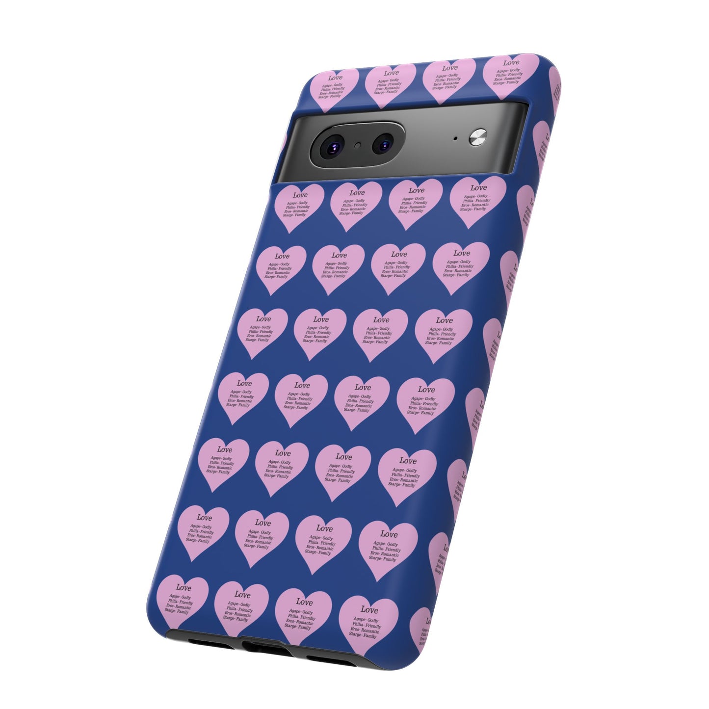 Hearts-A-Flutter Phone Case (iPhone, Google Pixel)(Dark blue)