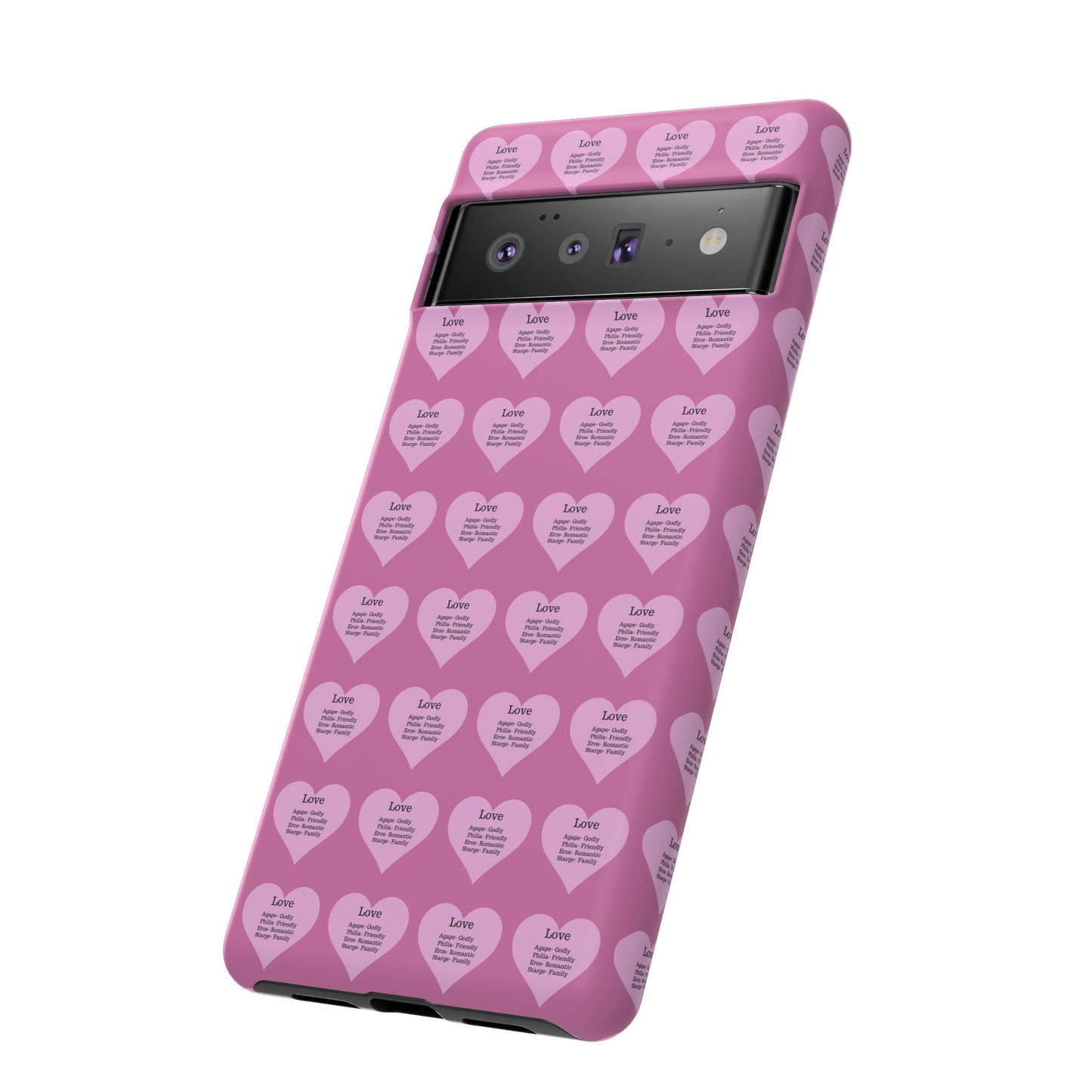 Hearts-A-Flutter Phone Case (iPhone, Google Pixel)(Light pink)