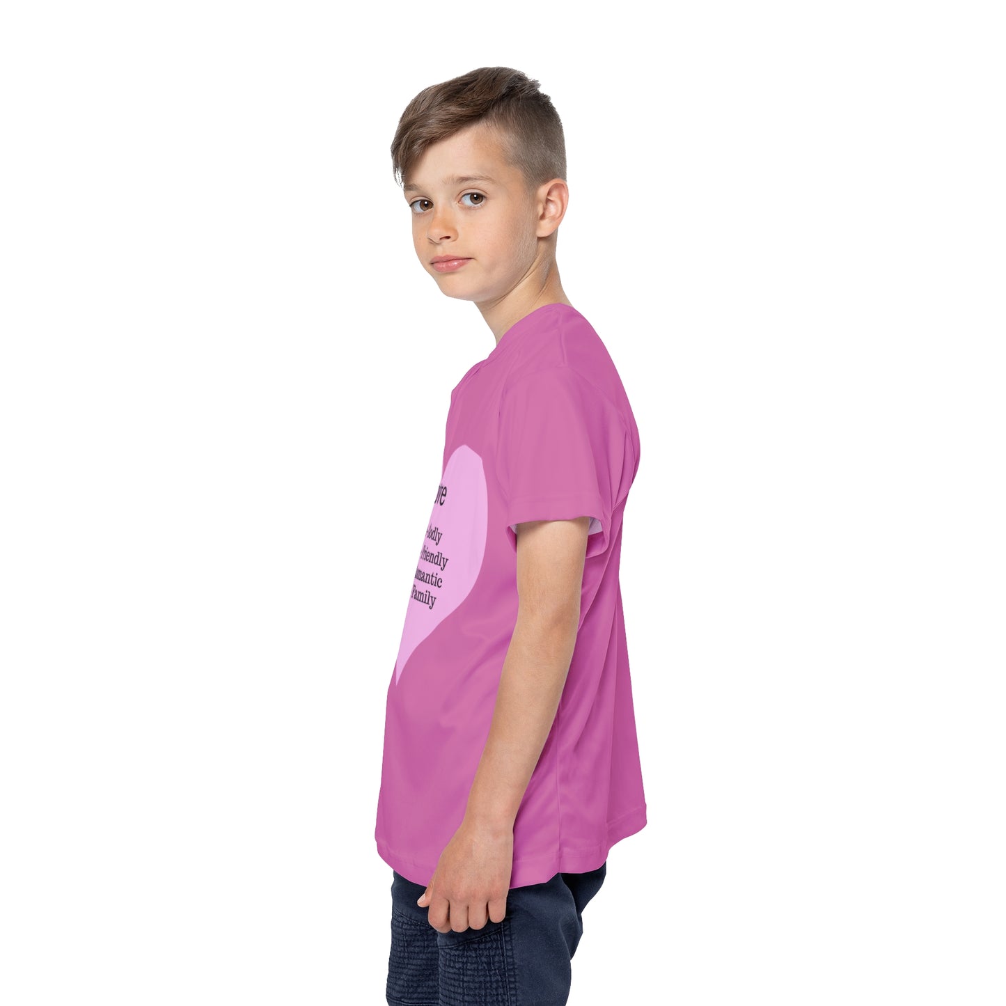 Types of Love Heart Kids Performance Jersey (Light pink)