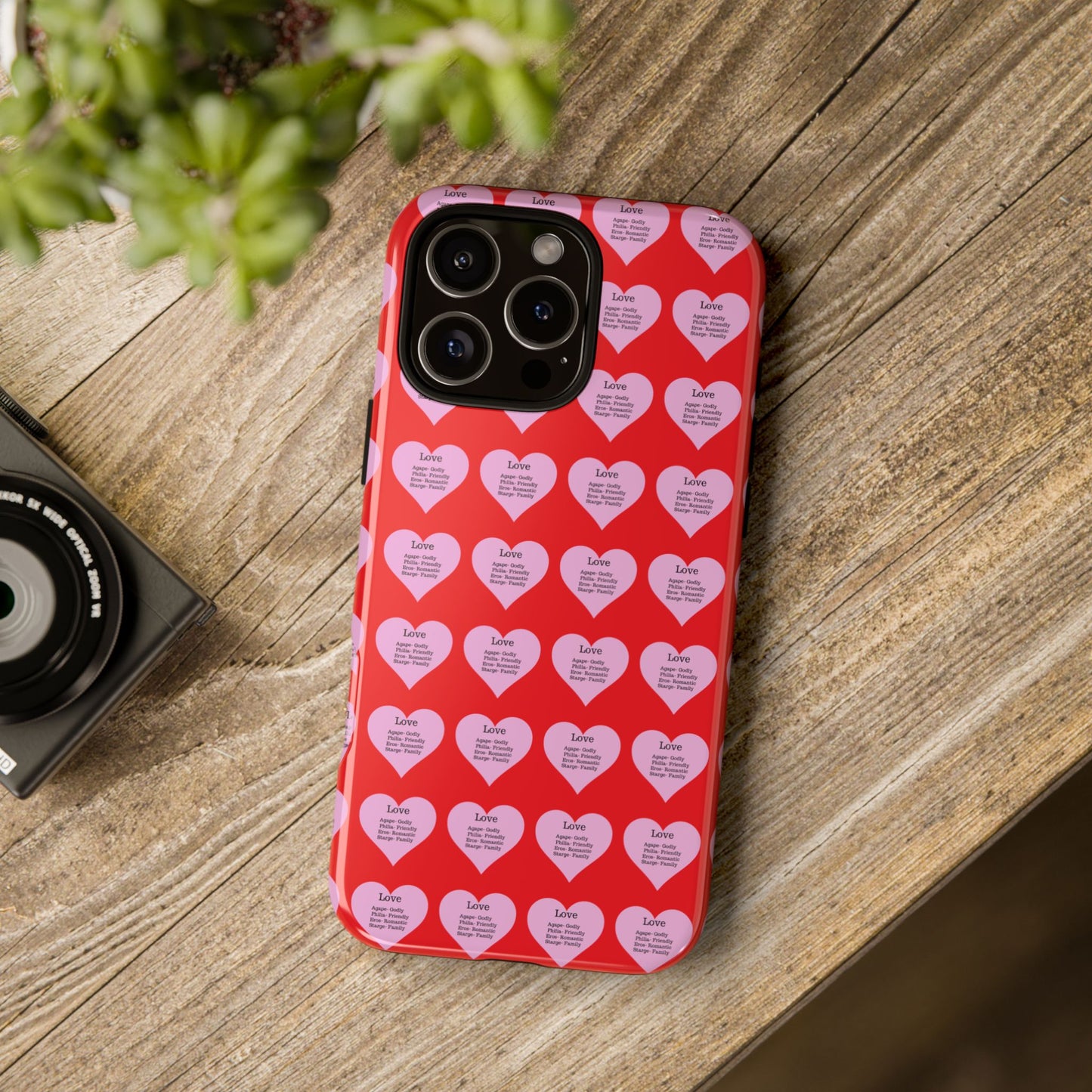 Hearts-A-Flutter Phone Case (iPhone, Google Pixel)(Red)
