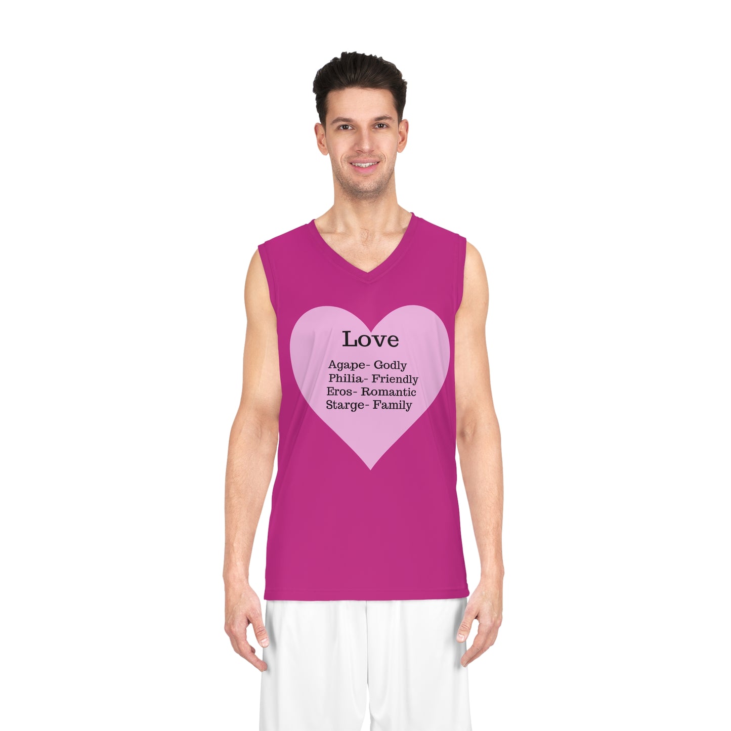 Love Heart Basketball Jersey (Pink)