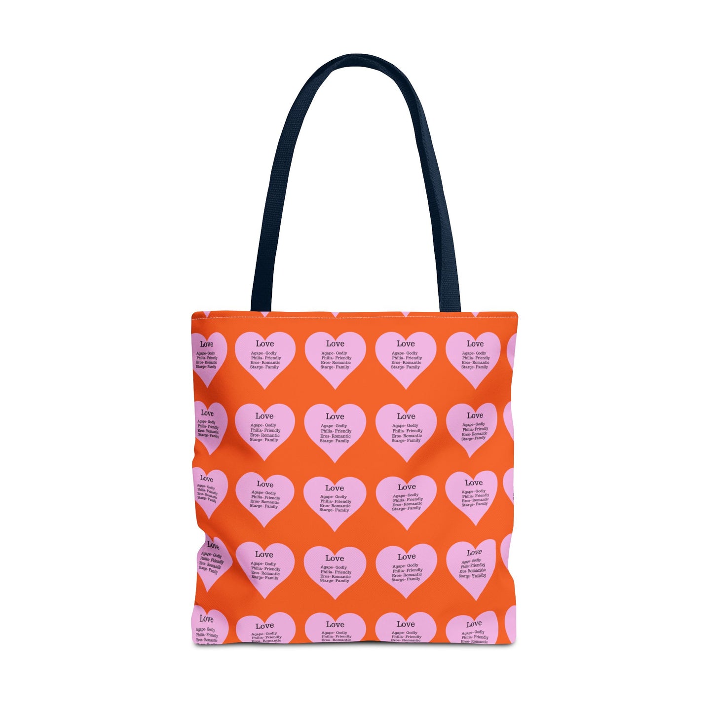 Pink Hearts Tote Bag (Orange)