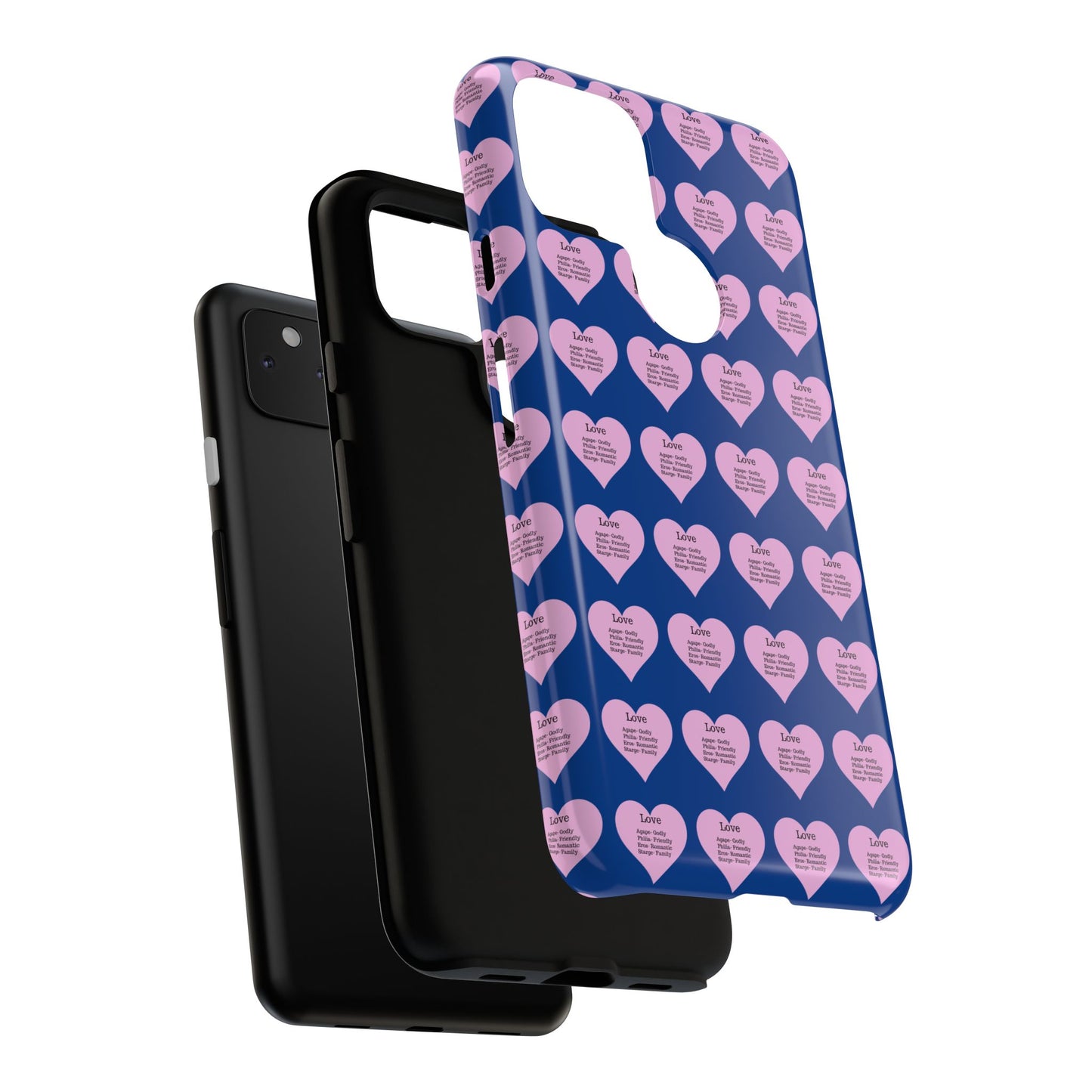Hearts-A-Flutter Phone Case (iPhone, Google Pixel)(Dark blue)