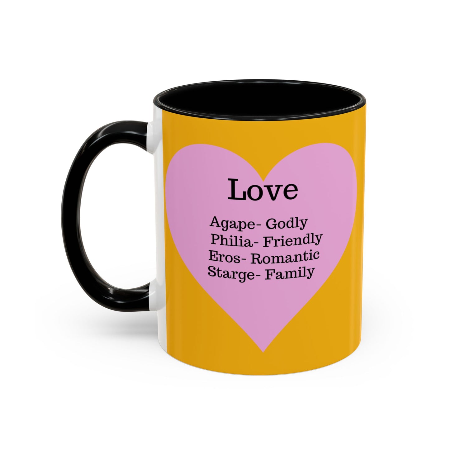 Charming Heart Accent Coffee Mug (Yellow)