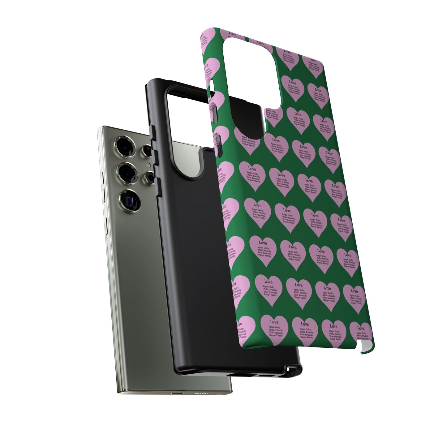 Hearts-A-Flutter Phone Case (Samsung)(Dark green)
