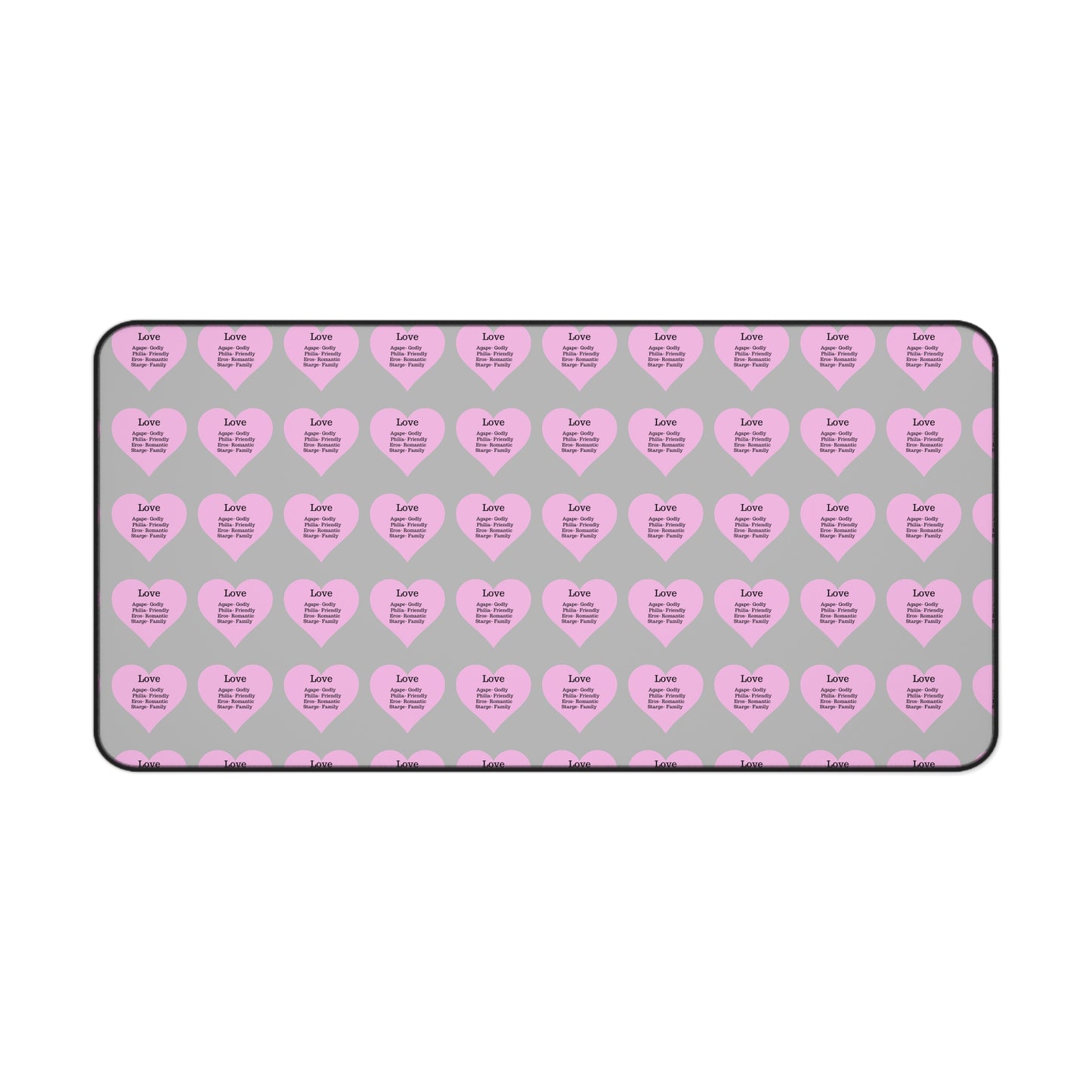 Love Hearts Desk Mat (Light grey)