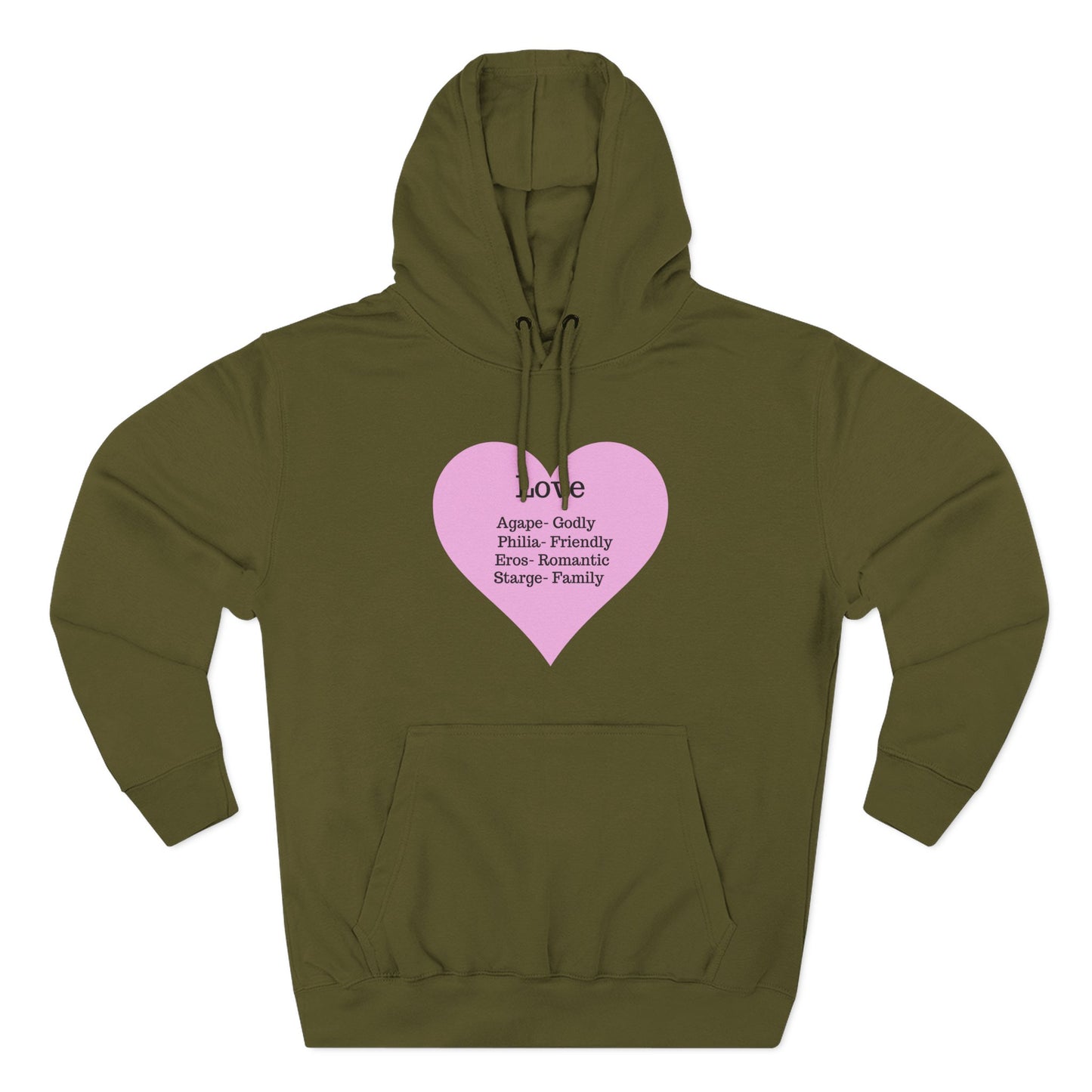 Cozy Heartfelt Love Fleece Hoodie | Soft Three-Panel Everyday Comfort