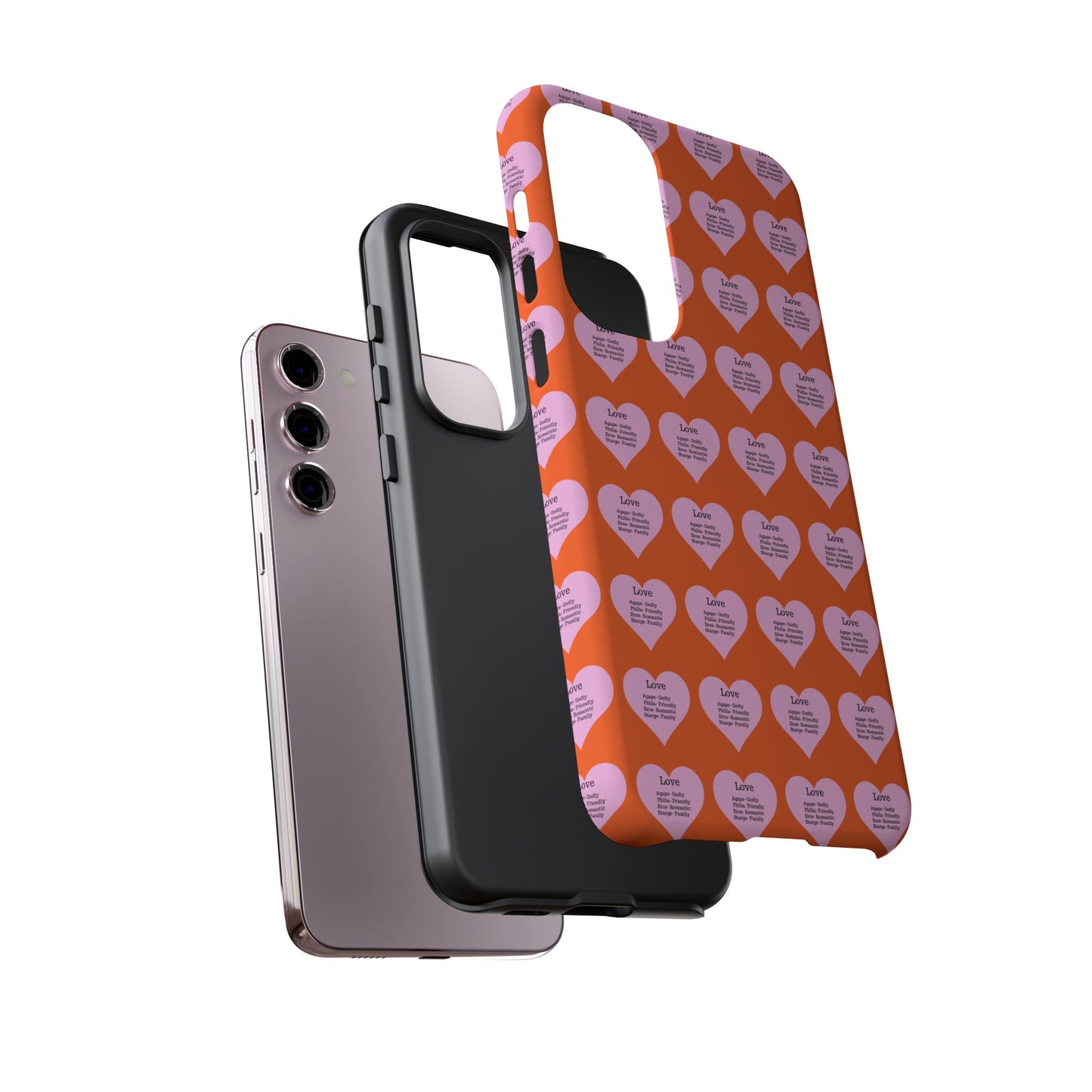Hearts-A-Flutter Phone Case (Samsung)(Orange)