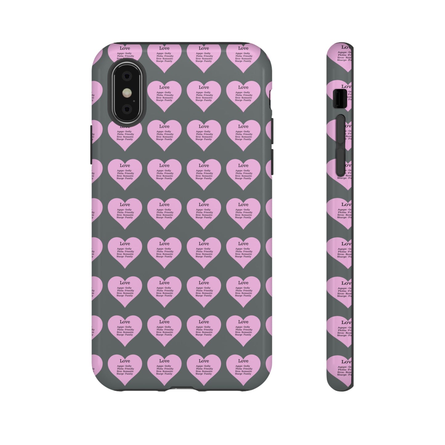 Hearts-A-Flutter Phone Case (iPhone, Google Pixel)(Dark grey)