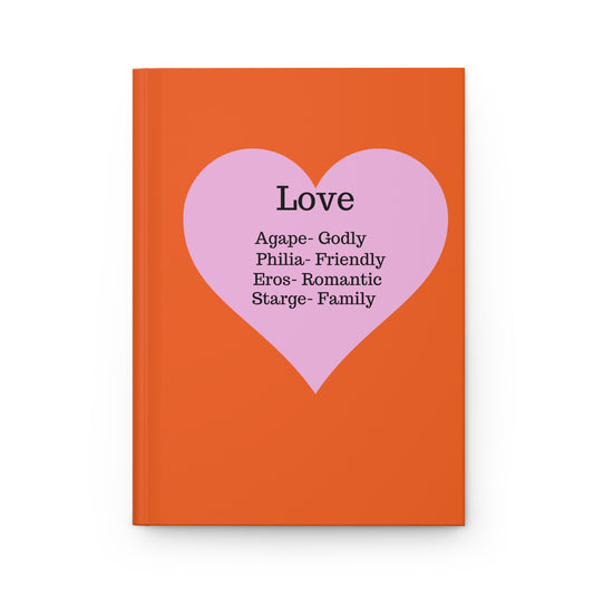 Charming Heart Hardcover Journal - Lined Pages (Orange)