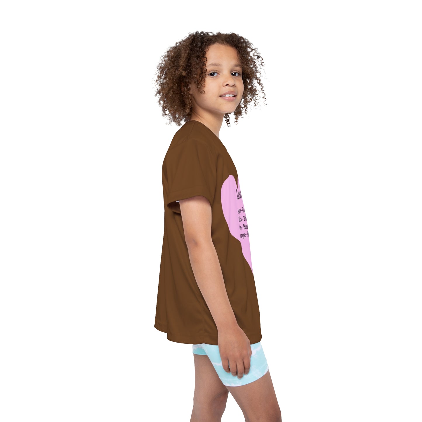Types of Love Heart Kids Performance Jersey (Brown)