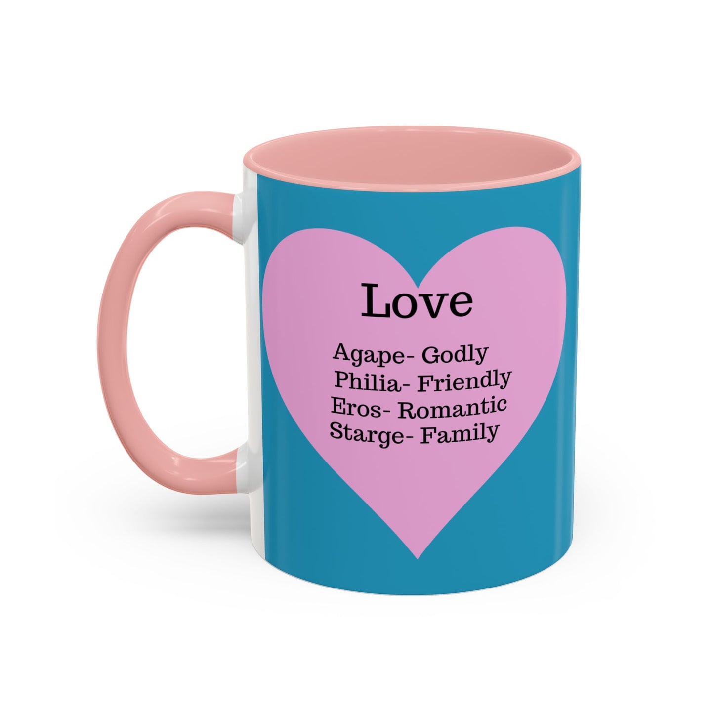 Charming Heart Accent Coffee Mug (Turquoise)