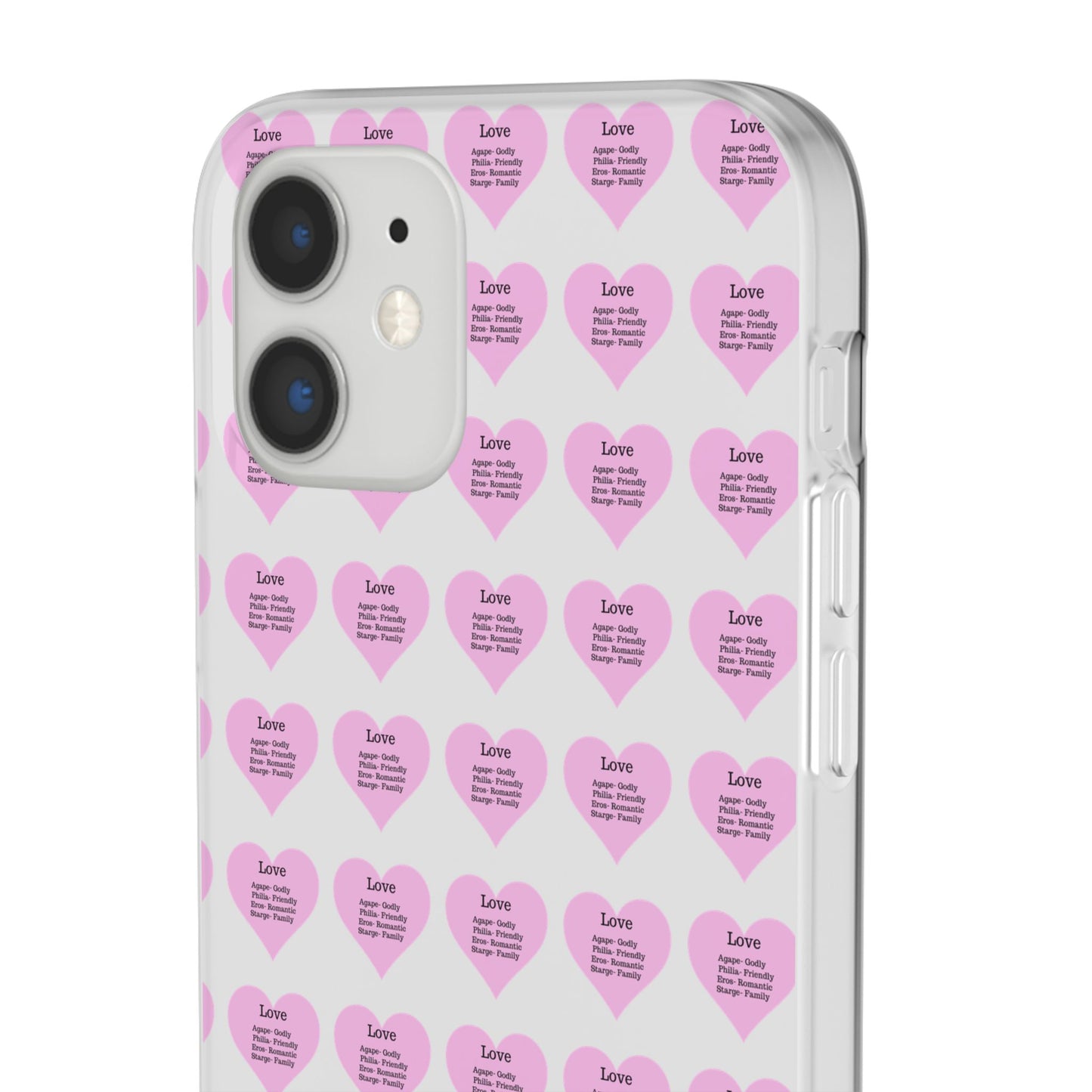 Pink Hearts Transparent Phone Case