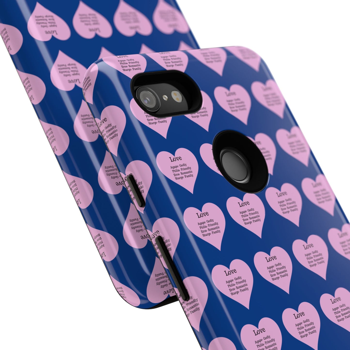 Hearts-A-Flutter Phone Case (iPhone, Google Pixel)(Dark blue)