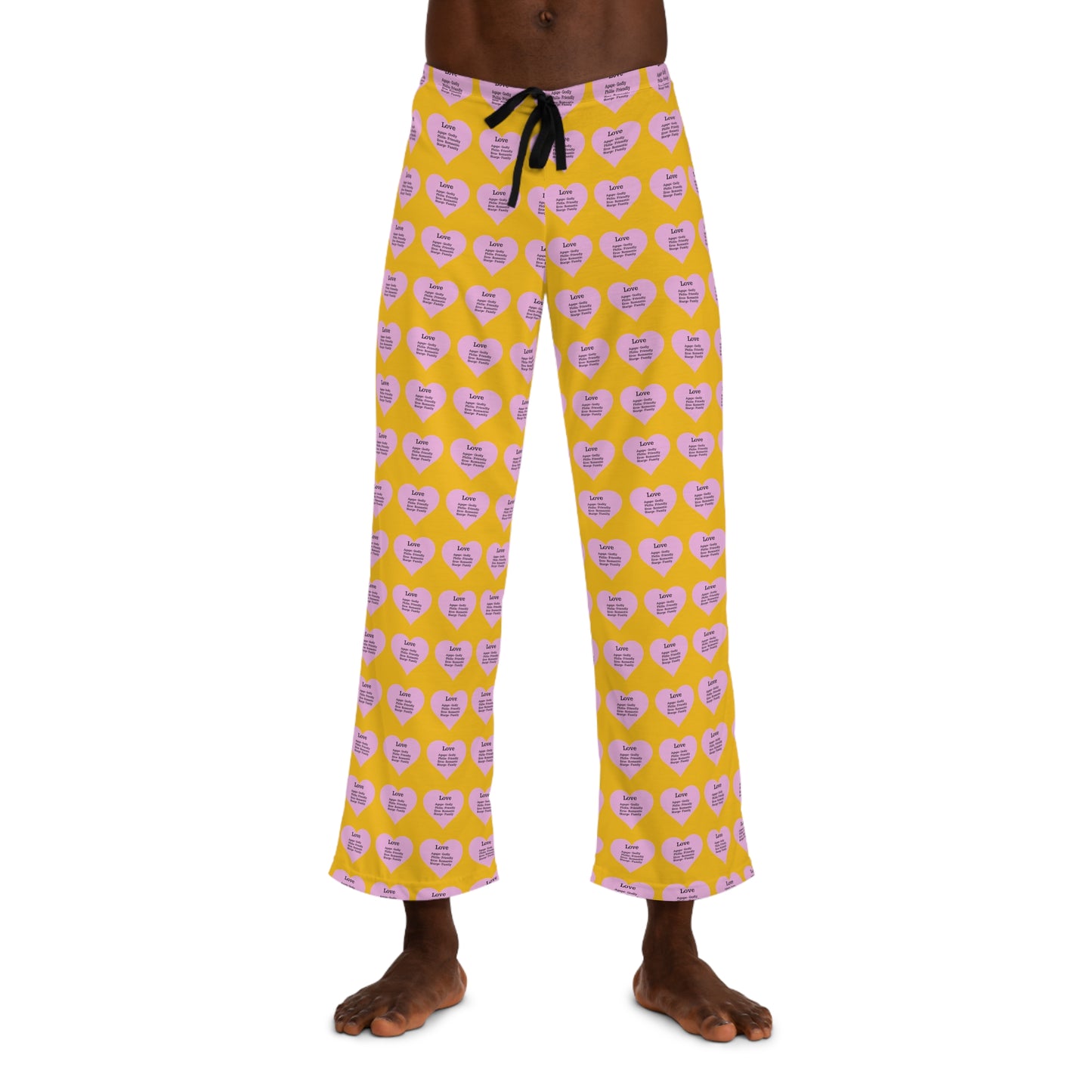 Men's All-Over Print Pajama Pants (Yellow)