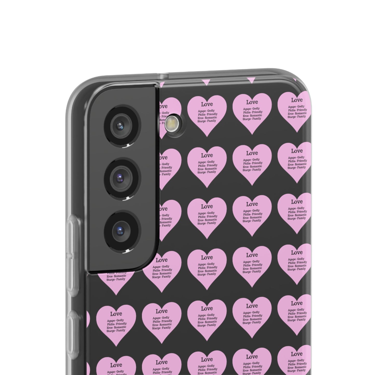 Pink Hearts Transparent Phone Case