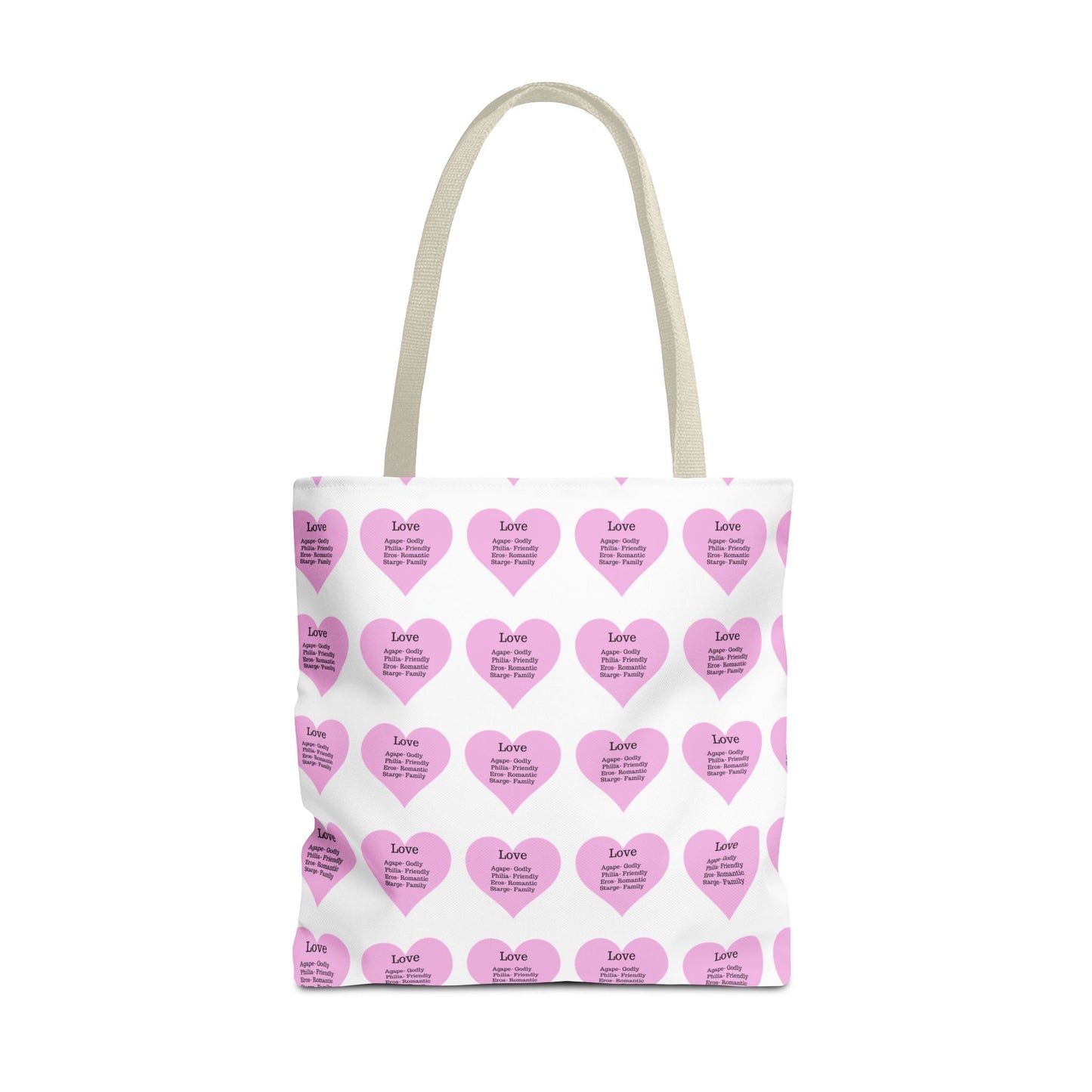 Pink Hearts Tote Bag (White)