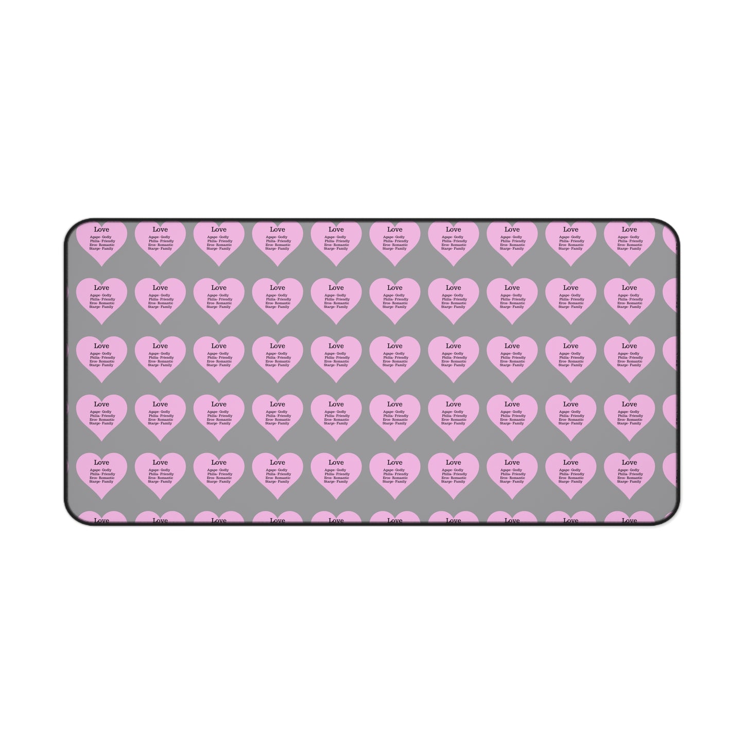 Love Hearts Desk Mat (Grey)