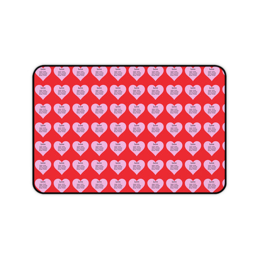 Love Hearts Desk Mat (Red)
