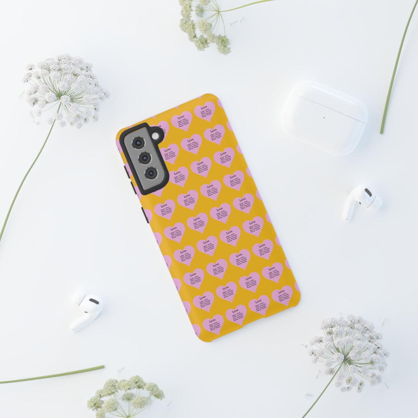 Hearts-A-Flutter Phone Case (Samsung)(Yellow)