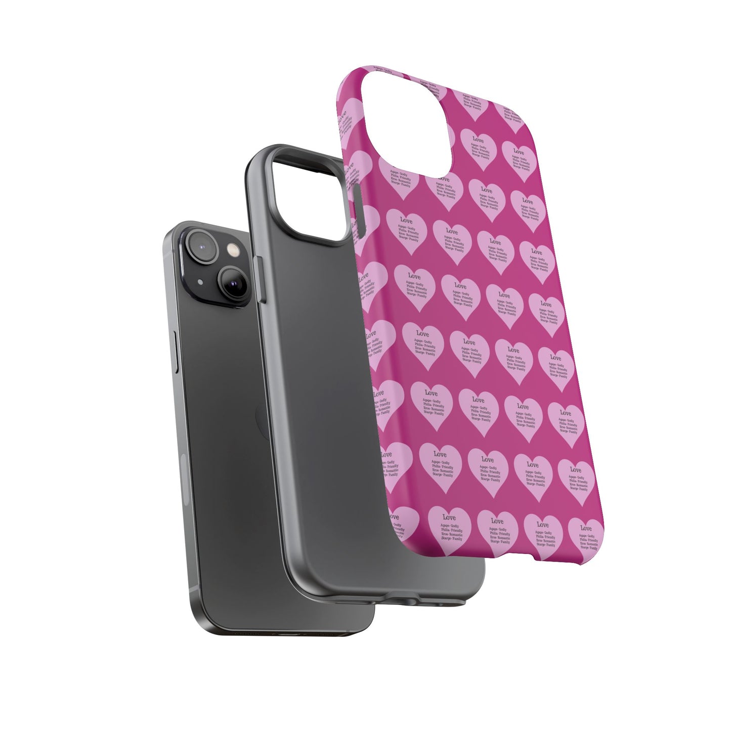 Hearts-A-Flutter Phone Case (iPhone, Google Pixel)(Pink)