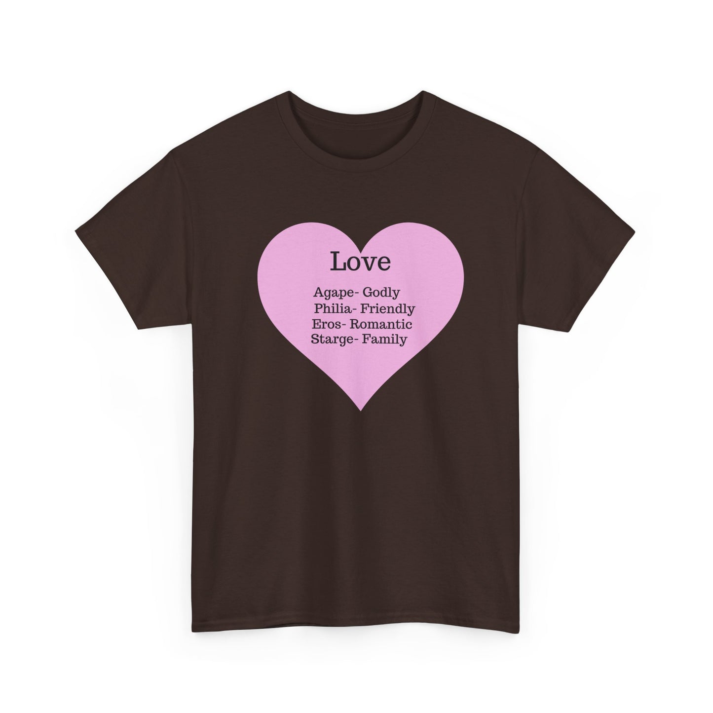 Unisex Love Heart Heavy Cotton T-Shirt - Comfortable Classic Fit Apparel