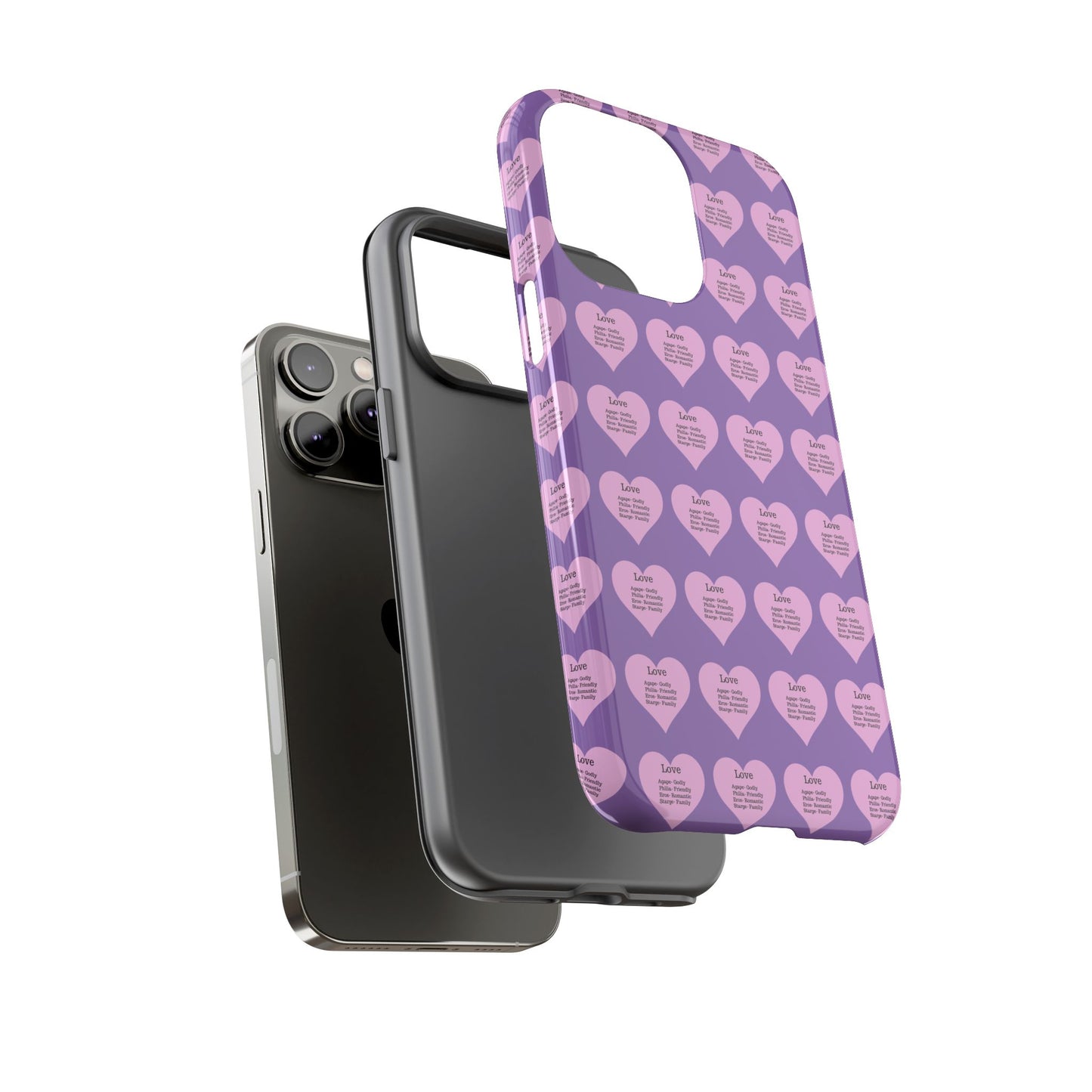 Hearts-A-Flutter Phone Case (iPhone, Google Pixel)(Light purple)