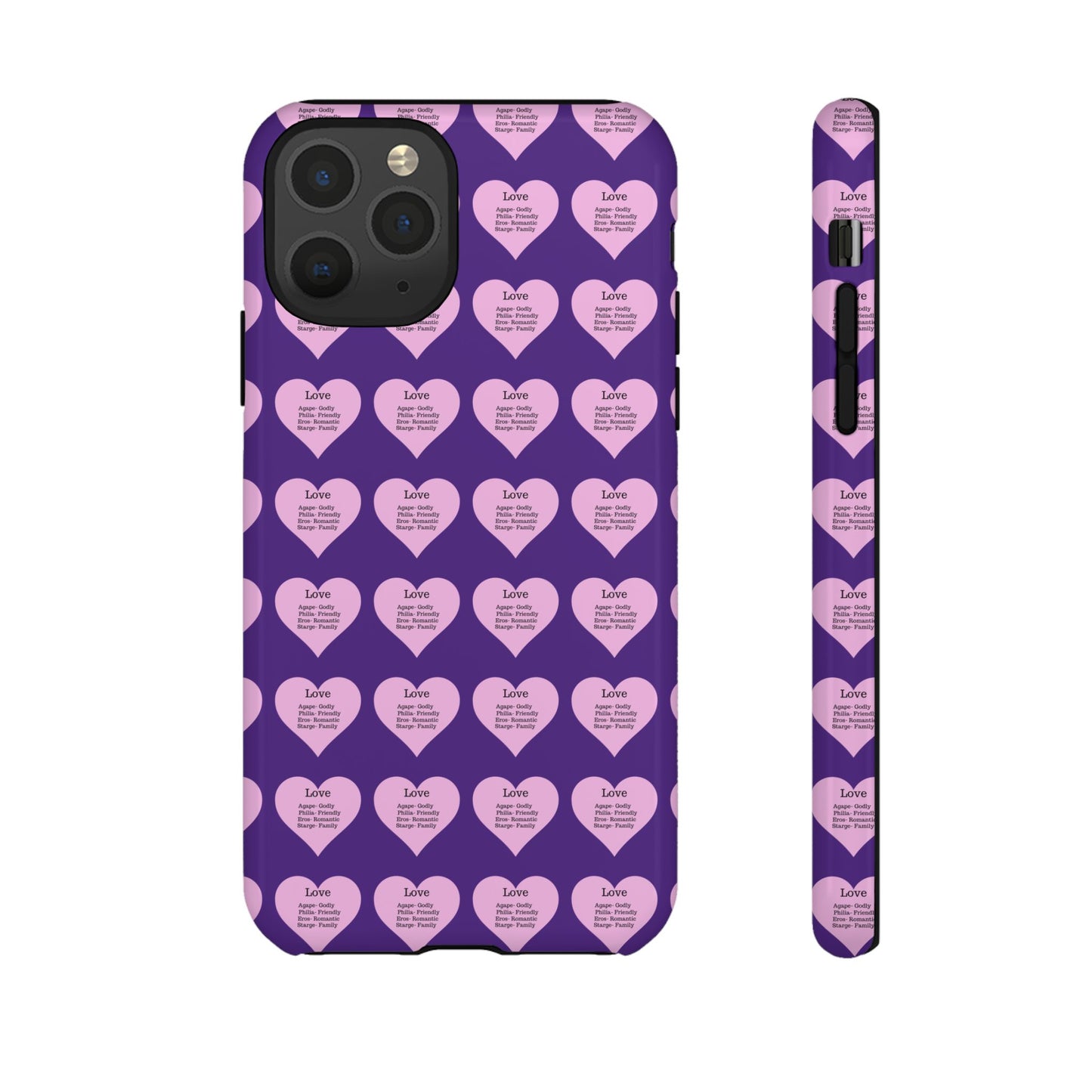 Hearts-A-Flutter Phone Case (iPhone, Google Pixel)(Purple)