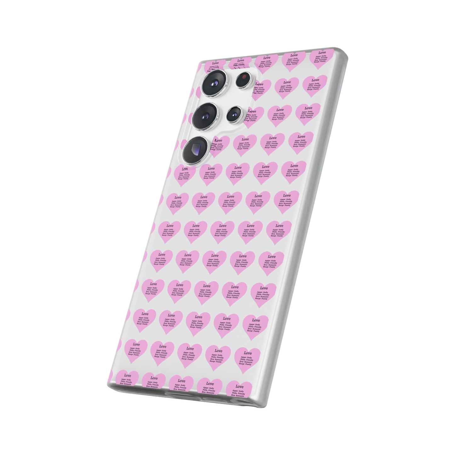 Pink Hearts Transparent Phone Case